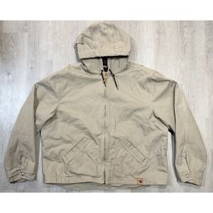 Carhartt Washed Duck Jacket Mens Size 2XL Nylon Quilt Lined 100733 251 Beige